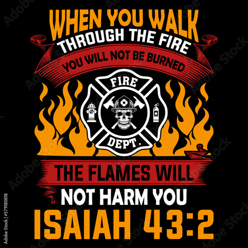 Firefighter Vector illustration t-shirt design Graphic T-Shirt Design
