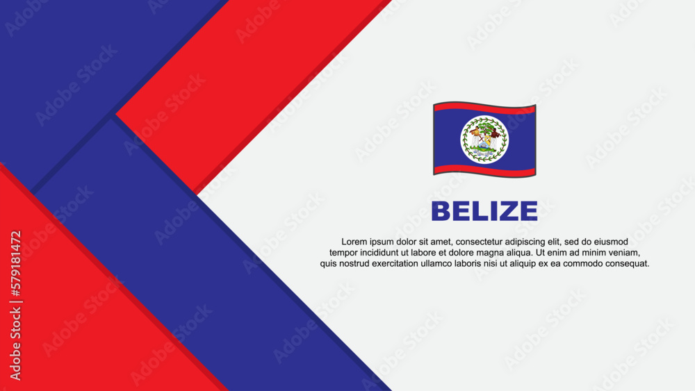 Obraz premium Belize Flag Abstract Background Design Template. Belize Independence Day Banner Cartoon Vector Illustration. Belize Illustration