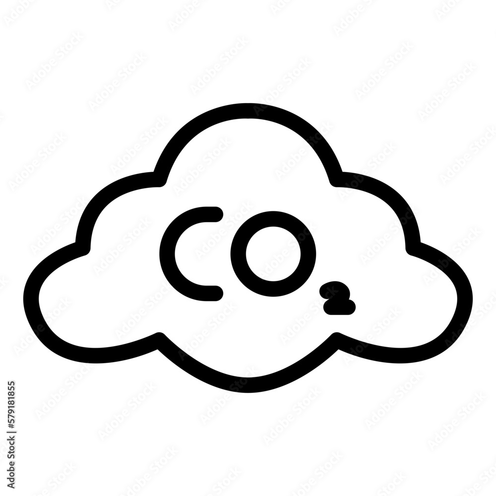 Cloud CO2 Line Icon Cloud CO2 Line Icon