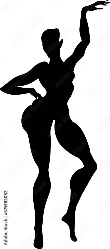Silhouette of dancing woman on white background Silhouette of dancing woman on white background