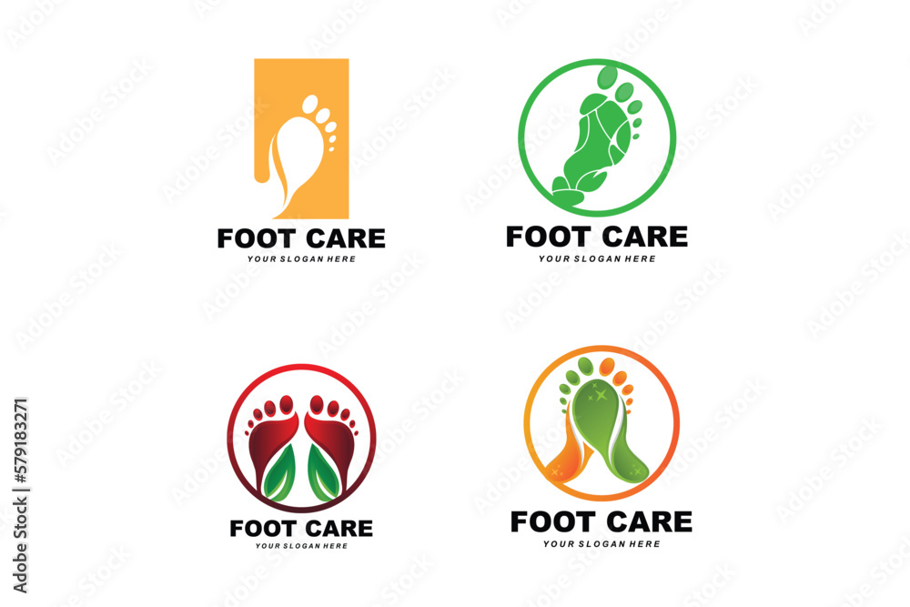 Foot Care Logo Design Health Illustration Woman Pedicure Salon Vector Foot Care Logo Design Health Illustration Woman Pedicure Salon Vector