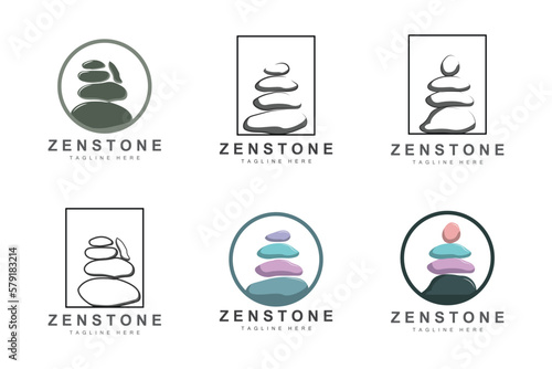 Balance Stone Logo Design, Vector Therapy Stone, Massage Stone, Hot Stone And Zenstone, Product Brand Illustration