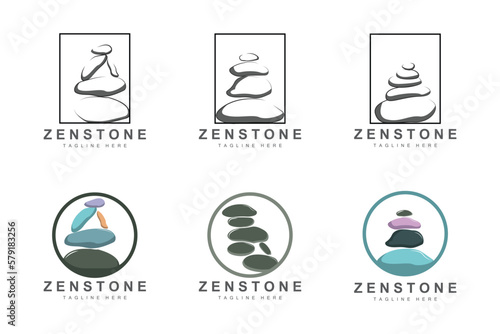 Balance Stone Logo Design, Vector Therapy Stone, Massage Stone, Hot Stone And Zenstone, Product Brand Illustration