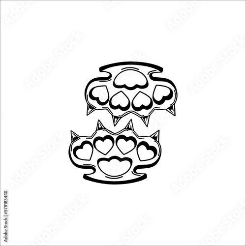 vector illustration of brass knuckle heart concept