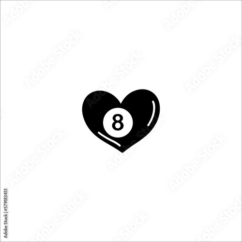 vector illustration of a heart with the number eight