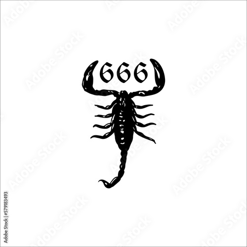 vector illustration of a black scorpion