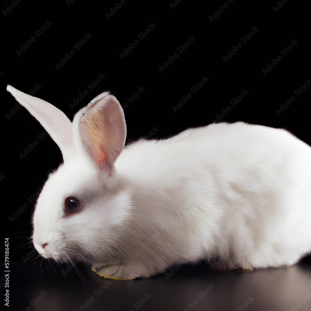 white rabbit on black background white rabbit on black background