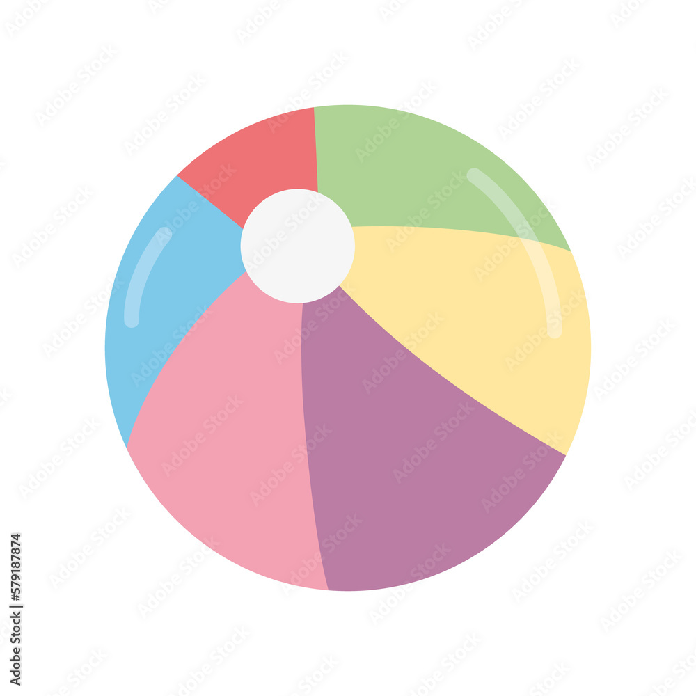 Obraz premium Summer season beach ball png icon with transparent background