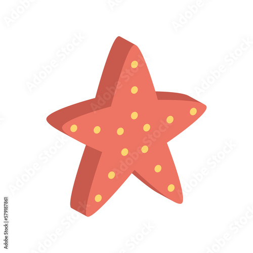 Summer season starfish png icon with transparent background