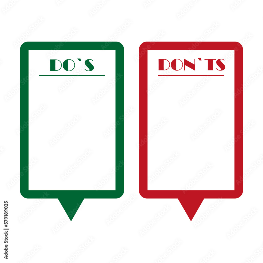 Dos dont messages. Vector illustration. Stock image. Dos dont messages. Vector illustration. Stock image.