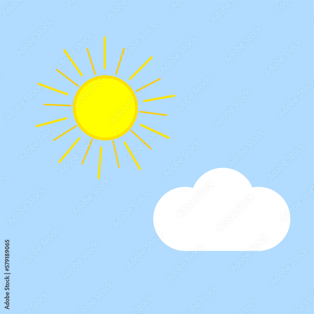Beautiful sky sun cloud. Vector illustration. Beautiful sky sun cloud. Vector illustration.