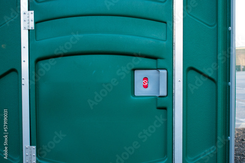 Portable bathroom occupied