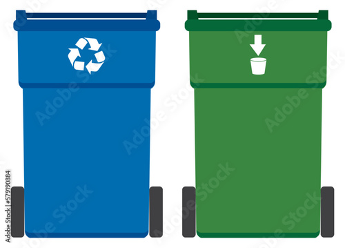 Flat Vector Trash Cans
