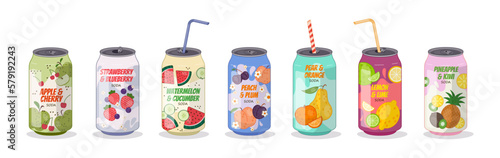 Set of fruit soda