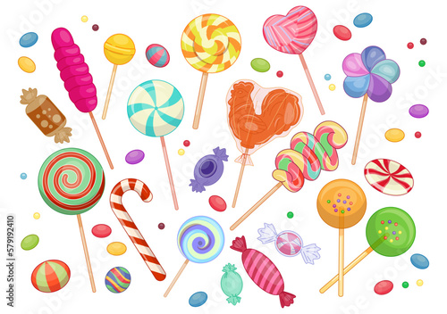 Set of different sweets and candies
