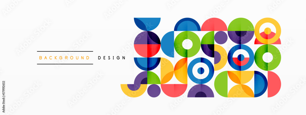 Obraz Colorful circle abstract background. Template for wallpaper, banner, presentation, background fototapeta, plakat
