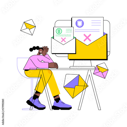 Getting rejection letter isolated cartoon vector illustrations. Crying and upset girl gets college rejection letter, admission process, student, school graduate problem vector cartoon.