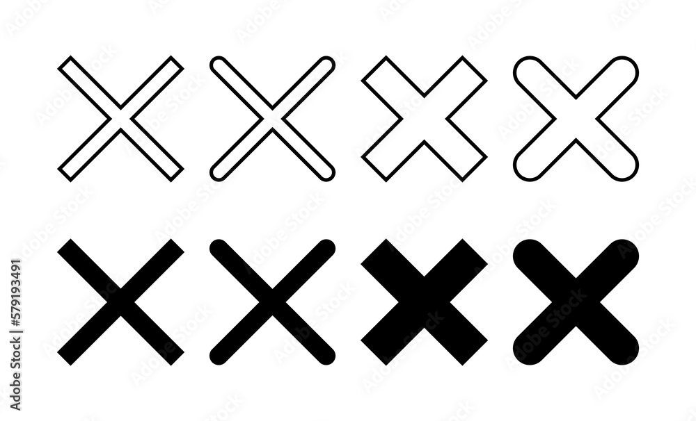 Close icon vector for web and mobile app. Delete sign and symbol. cross sign Close icon vector for web and mobile app. Delete sign and symbol. cross sign