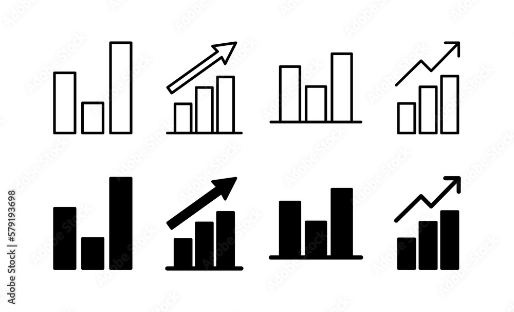Obraz premium Growing graph Icon vector for web and mobile app. Chart sign and symbol. diagram icon