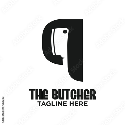 Letter Q Butcher Logo Design Template Inspiration, Vector Illustration.