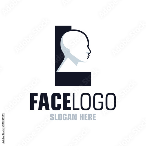 Letter L Face Logo Design Template Inspiration  Vector Illustration.