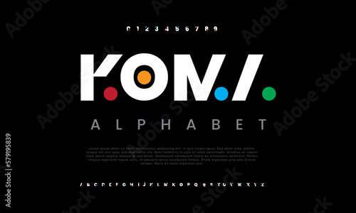 Modern abstract digital alphabet font. Minimal technology typography, Creative urban sport fashion futuristic font and with numbers. vector illustration