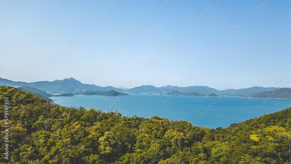 a landscape of Port Shelter, hong kong, March 7 2023