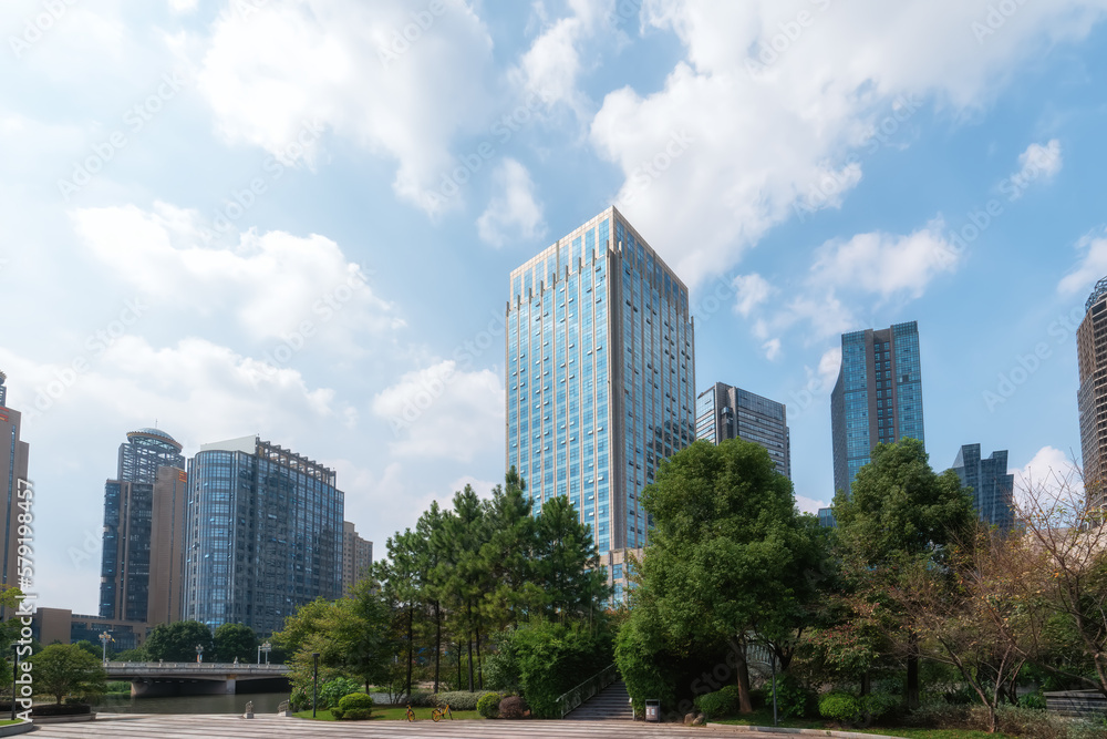 Modern architectural landscape in Shaoxing Financial Area Modern architectural landscape in Shaoxing Financial Area