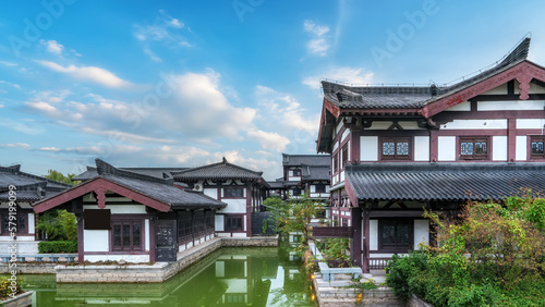 Ancient architectural landscape street view in the old King of Suqian © 昊 周