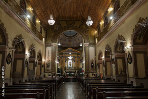 Interior da Igreja Sr Bom Jesus de Pirapora - PIRAPORA DO BOM JESUS  SP  BRAZIL - JANUARY 15  2023  Beautiful interior of the historic Parish Sanctuary of Senhor Bom Jesus de Pirapora  built in 1887.