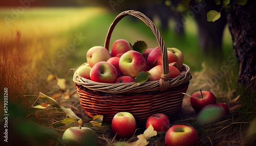 organic apples in the basket