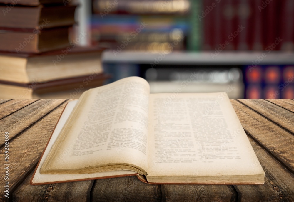 Fototapeta premium Open Holy Bible book on the desk