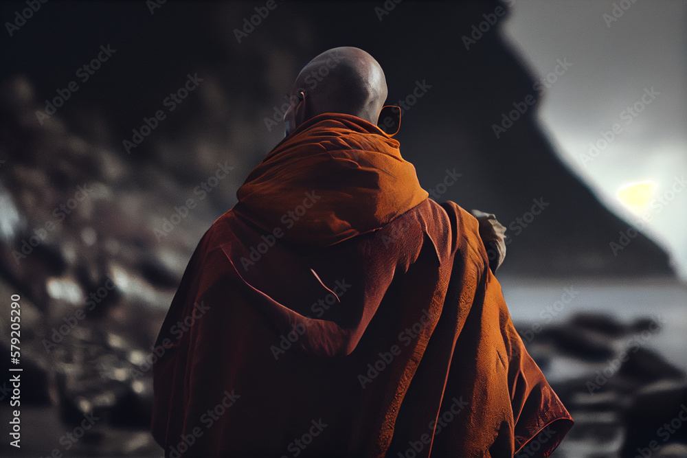monk in the mountains.generative ai monk in the mountains.generative ai