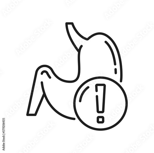 Stomach measles or chickenpox icon. Vector sick abdominal, pain in person stomach, health care and ache in body, injury
