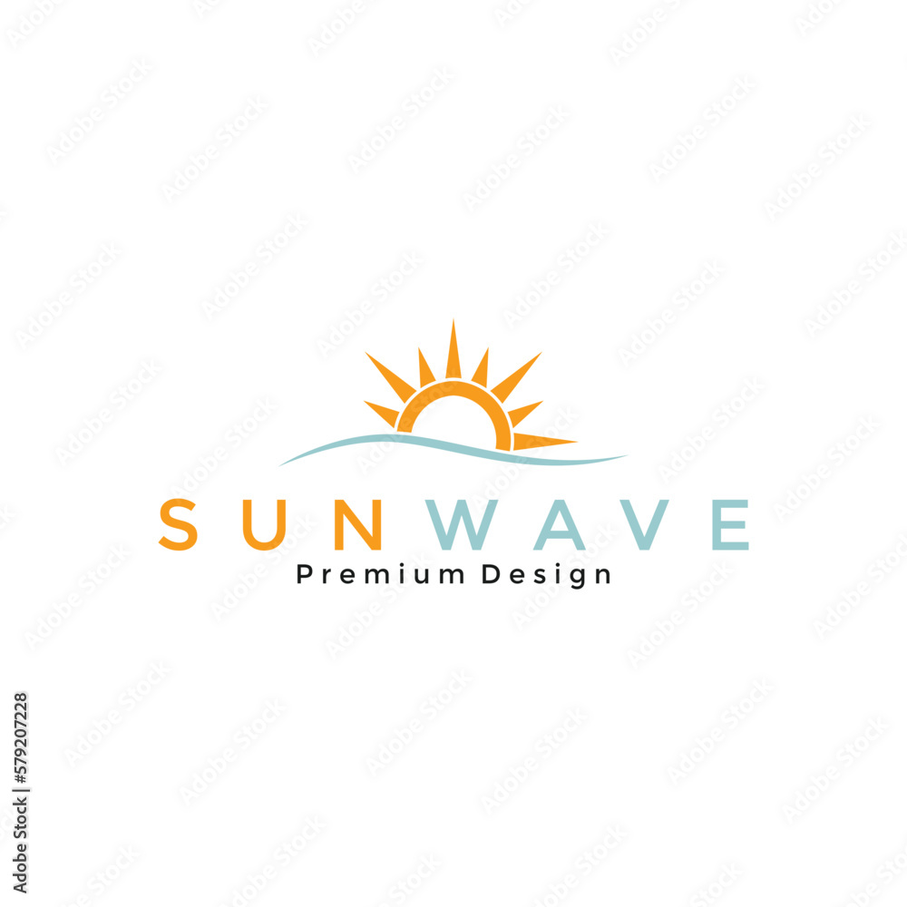 illustration vector graphic sun wave logo illustration vector graphic sun wave logo