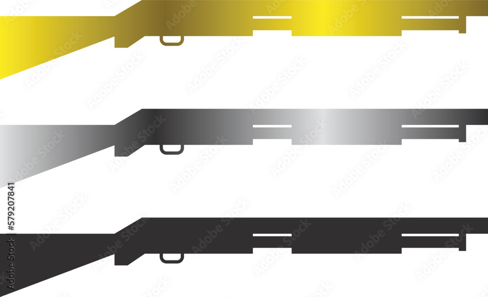 Golden, grey, and black shotgun icon vector design set