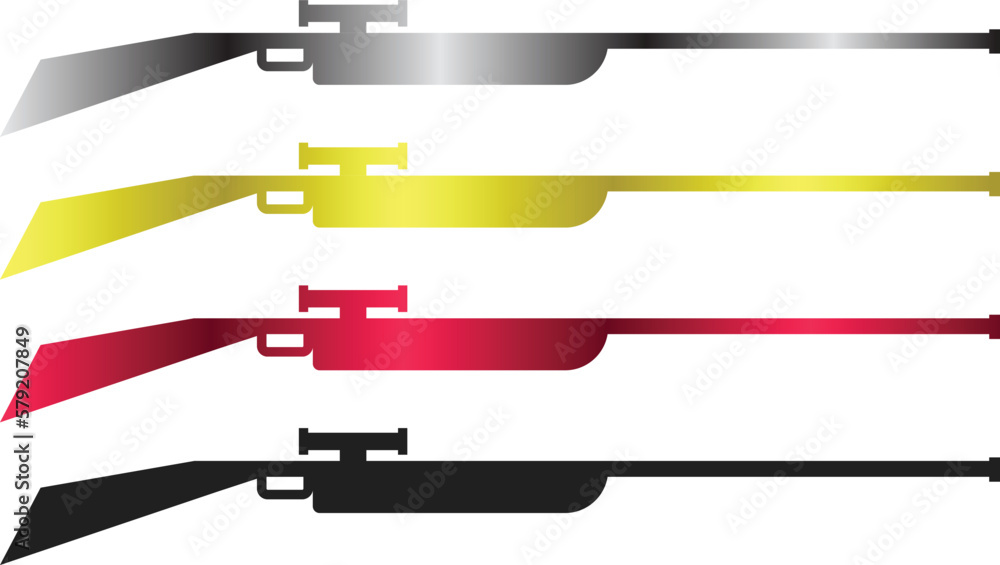 Sniper rifle logo concept colorful design set