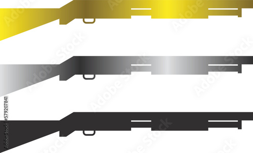 Golden, grey, and black shotgun icon vector design set