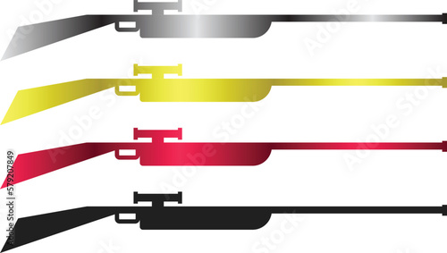 Sniper rifle logo concept colorful design set