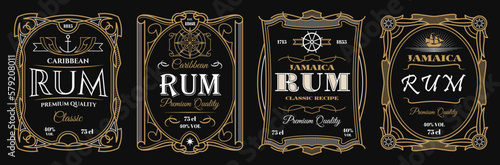 Leinwand Poster Vintage rum labels