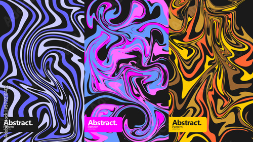 Set Abstract pop art pattern marble elements Vector illuatration
