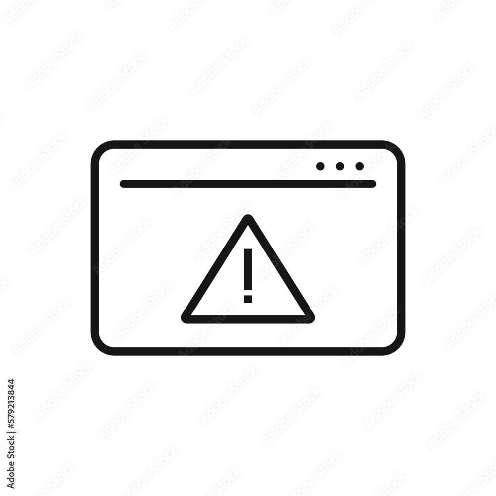 Editable Icon of Alert Browser Page, Vector illustration isolated on white background. using for Presentation, website or mobile app Editable Icon of Alert Browser Page, Vector illustration isolated on white background. using for Presentation, website or mobile app
