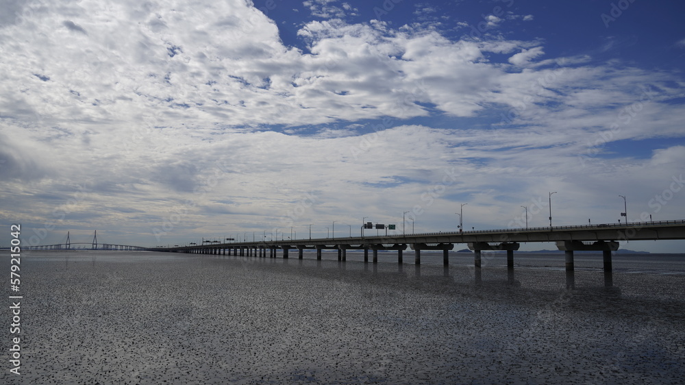 Obraz premium The landscape of Incheon Bridge in Korea