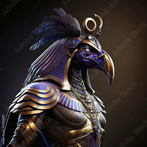 Illustration of the royal guard of the Egyptian god Horus photo