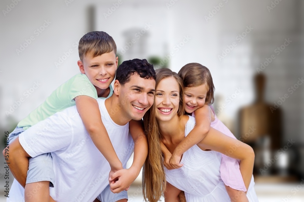 Happy young family with child posing Happy young family with child posing