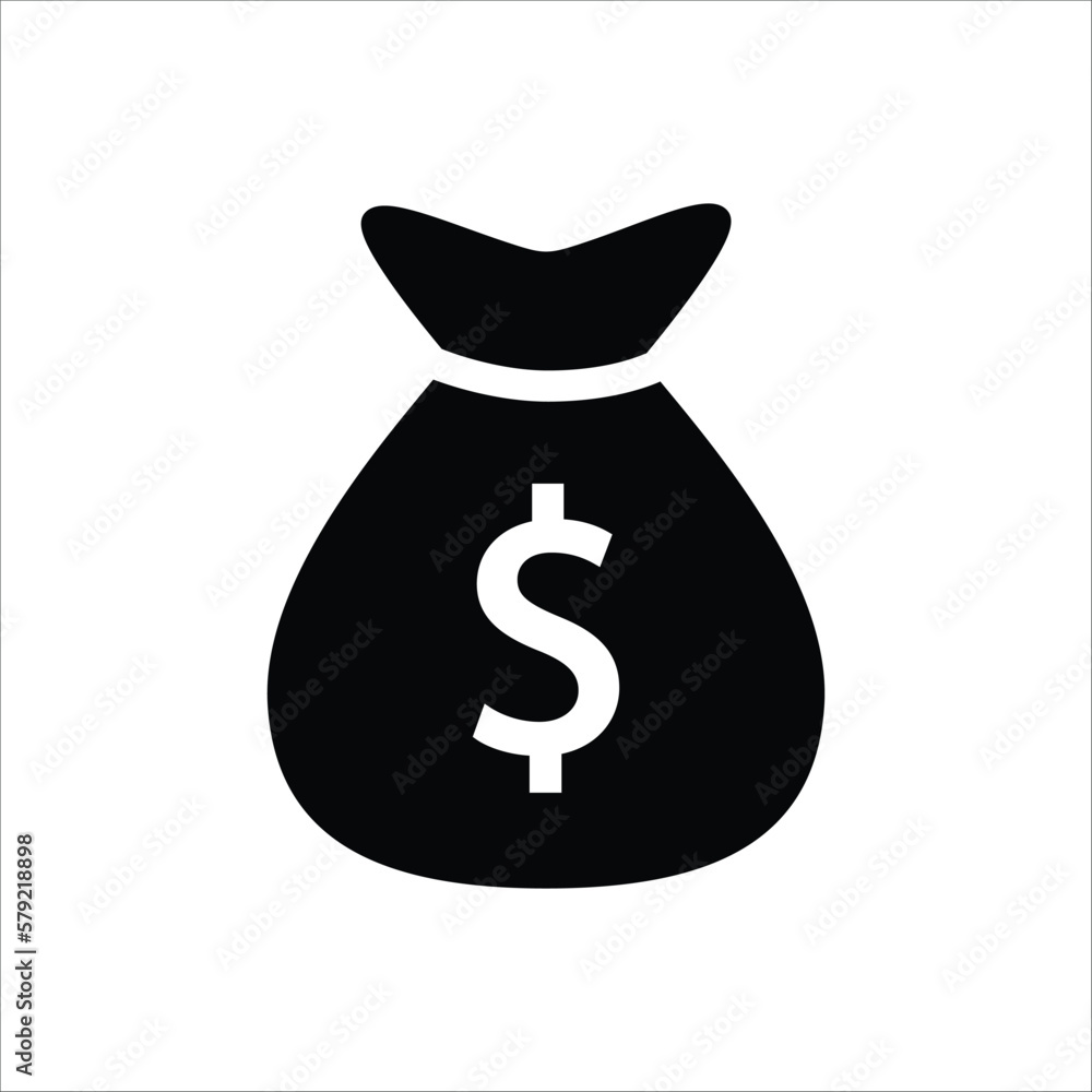 Money Bag Icon Vector On Trendy Design. Money Bag Icon Vector On Trendy Design.