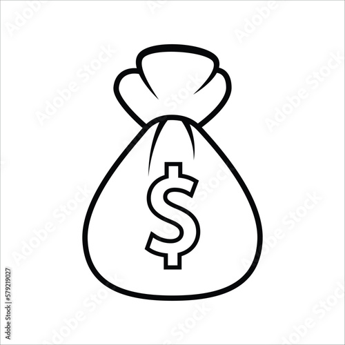 Money Bag Icon Vector On Trendy Design.