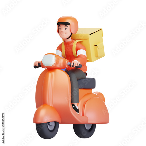 Delivery guy on the way 3D Icon