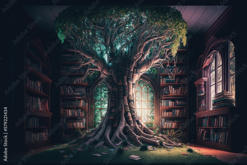 Discover the Charm of an Abandoned Library with a Magical Tree ...