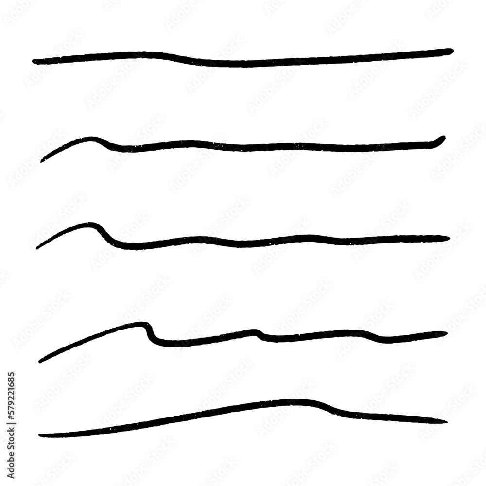 Vector set of hand drawn underline. Vector set of hand drawn underline.